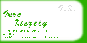 imre kiszely business card